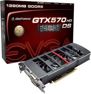 EVGA GeForce GTX 570 DS HD, 1.25GB GDDR5, 2x DVI, HDMI, DP