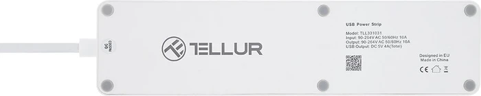 Tellur Wi-Fi Steckdosenleiste 3-fach, 2200W, 4x USB-A, Smart-Steckdosenleiste