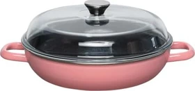 Riess Schmorpfanne mit Glasdeckel 28cm 2.6l rosa