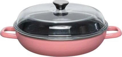 Riess Schmorpfanne mit Glasdeckel 28cm 2.6l rosa