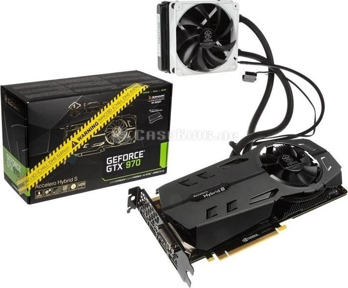 INNO3D GeForce GTX 970 iCHILL Black Accelero Hybrid S, 4GB GDDR5, DVI, HDMI, 3x DP