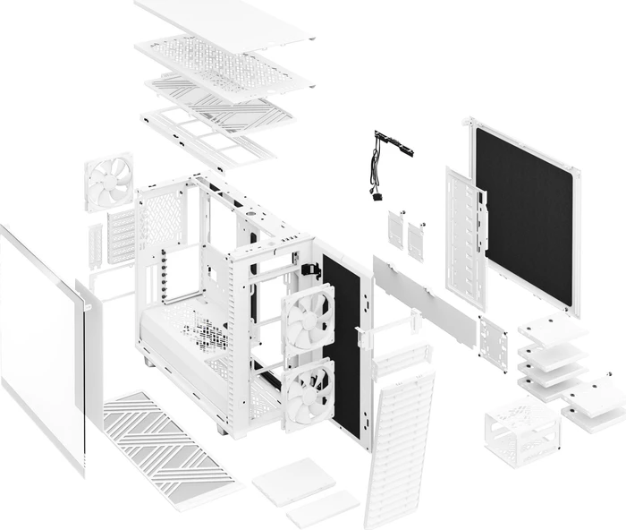 Fractal Design Define 7 White TG Clear Tint, Glasfenster, schallgedämmt