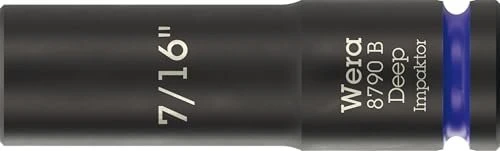 Wera 8790 B Impaktor Deep Außensechskant Steckschlüssel 3/8" zöllig, 7/16"x63mm