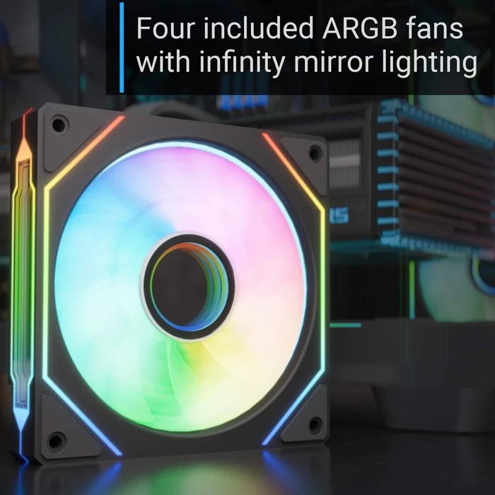 AeroCool P500C Black, Glasfenster
