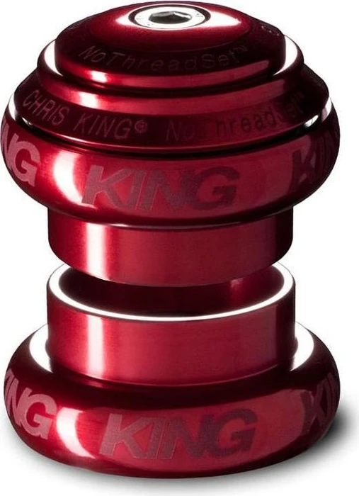 Chris King Sotto Voce NoThreadSet 1 1/8" straight Steuersatz komplett externe Lagerschalen (EC) rot