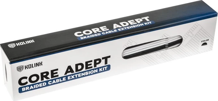 Kolink Core Adept Braided Cable Extension Kit, Black/White