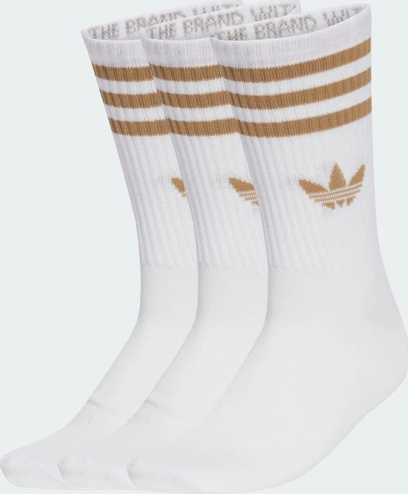 adidas 3-Streifen Crew Socken white/cardboard, 3 Paare
