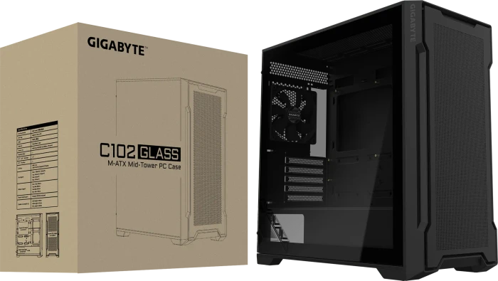 GIGABYTE C102 GLASS, Glasfenster
