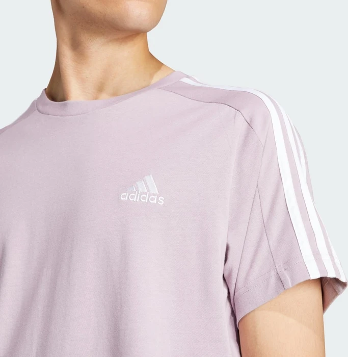 adidas Essentials Single 3-Streifen T-Shirt kurzarm preloved fig (Herren)