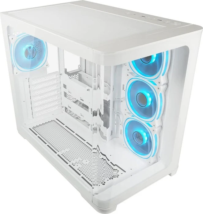 LC-Power Gaming 8001B Pro-Storm Light, weiß, Glasfenster, schallgedämmt