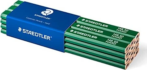 Staedtler Carpenters pencil 148 50 Zimmermannsbleistift 6H graphit, grün, 12er-Pack