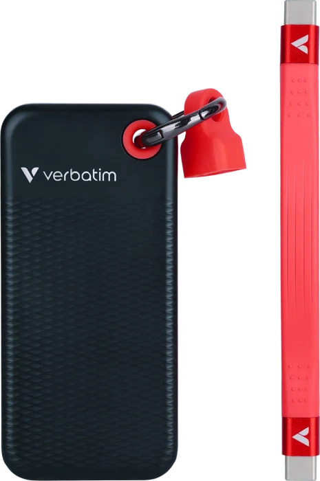 Verbatim Pocket SSD, schwarz/rot, 2TB, USB-C 3.1