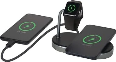 Verbatim 3-in-1 Charging Stand WCS-02 schwarz/silber