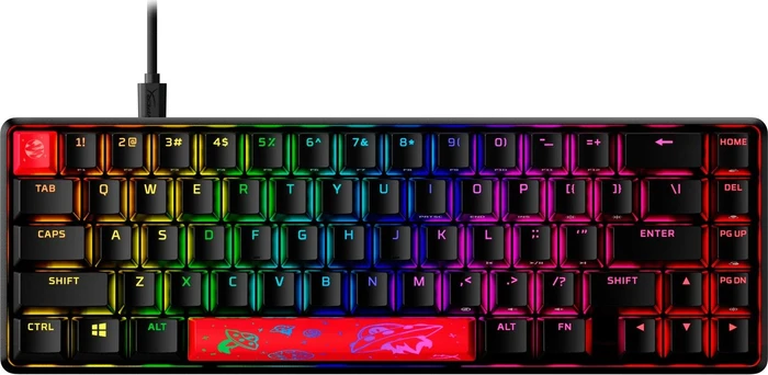 HP HyperX Alloy Origins 65, LEDs RGB, HyperX AQUA, USB, US