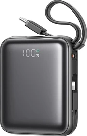 Joyroom Powerbank Mini mit USB-C- & Lightning-Kabel 10000mAh 22.5W schwarz