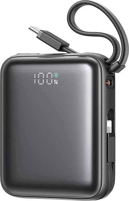 Joyroom Powerbank Mini mit USB-C- & Lightning-Kabel 10000mAh 22.5W schwarz