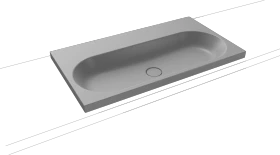 Kaldewei Centro 3056 Aufsatzwaschtisch 90x50x4cm, Perl-Effekt, cool grey 30