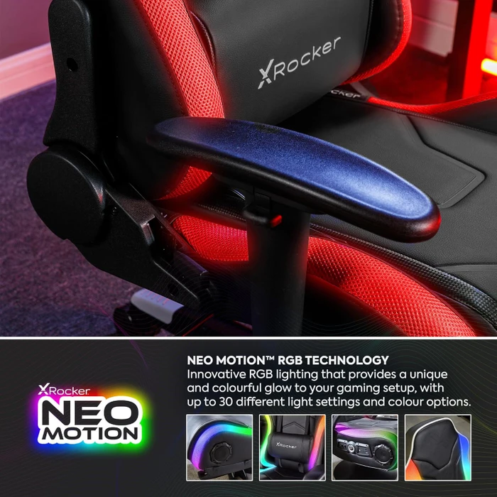 X Rocker Agility Compact RGB Esports Gamingstuhl für für Kinder/Jugendliche, schwarz/weiß