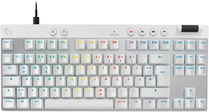 Logitech G PRO X TKL Rapid, weiß/silber, Magnetic Analog, USB, DE