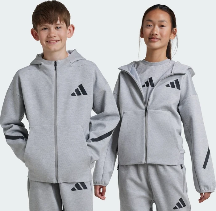 adidas Z.N.E. Zip Hoodie medium grey heather/black (Junior)