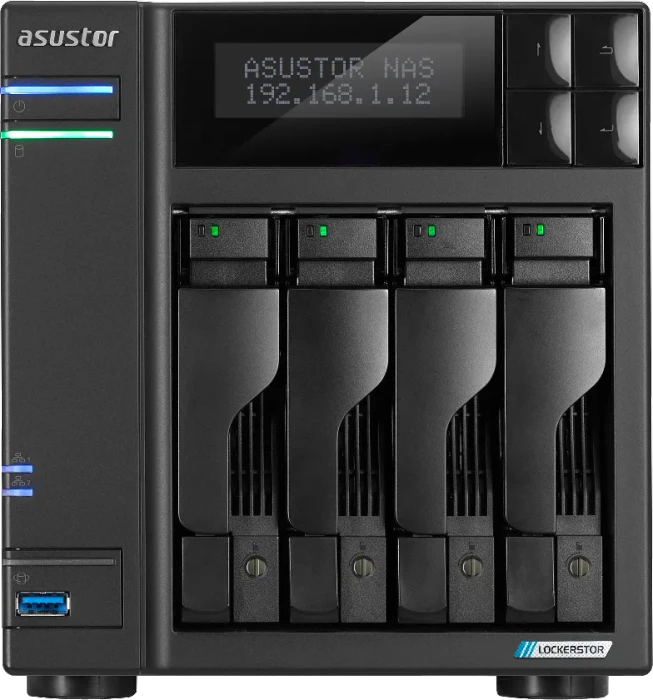 Asustor Lockerstor 4 Gen2+ AS6704T v2, 4GB RAM, 2x RJ-45 5GBase-T, 2x USB-A 3.1