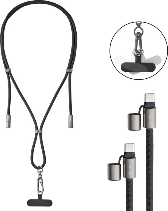 Intenso Cell Phone Charging Lanyard 1.65m schwarz