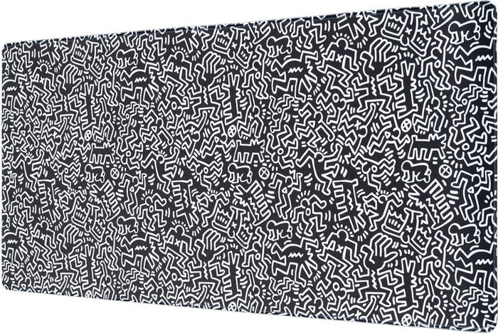 Grupo Erik Editores Keith Haring XL Mousepad, 800x350mm, schwarz/weiß