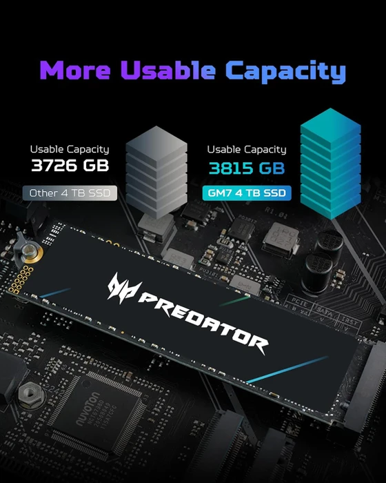 Acer Predator GM7 SSD 4TB, M.2 2280 / M-Key / PCIe 4.0 x4