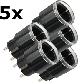 Shelly Plug S Gen3, schwarz, 2500W, Smart-Steckdose, 5er-Pack