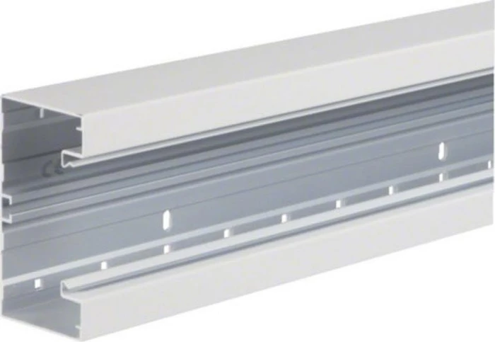 Hager Brüstungskanal-Unterteil zu BRA, 68x130mm, f. Oberteil 80mm, Alu Verkehrsweiß