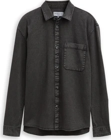 Tom Tailor Relaxed Fit mit Brusttasche Hemd langarm schwarz (Herren)