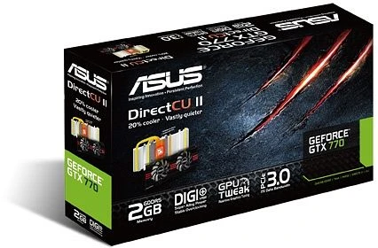 ASUS GeForce GTX 770 DirectCU II OC, GTX770-DC2OC-2GD5, 2GB GDDR5, 2x DVI, HDMI, DP