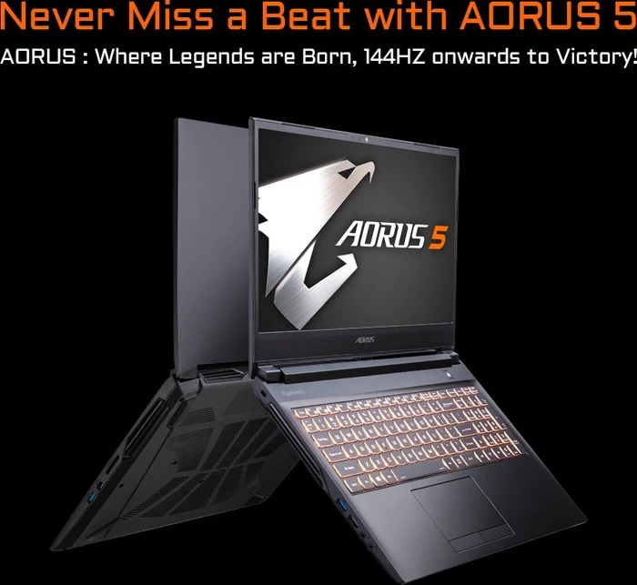 GIGABYTE AORUS 5, Core i7-10750H, 16GB RAM, 512GB SSD, GeForce RTX 2060, DE