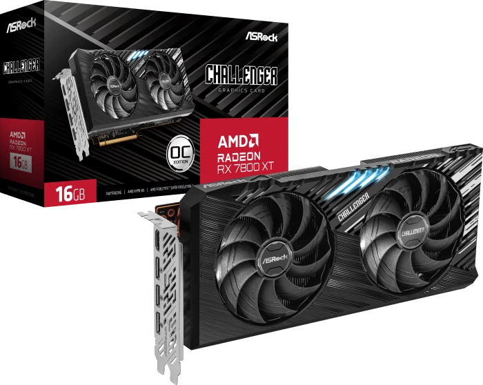 ASRock Radeon RX 7800 XT Challenger 16GB OC, RX7800XT CL 16GO, 16GB GDDR6, HDMI, 3x DP