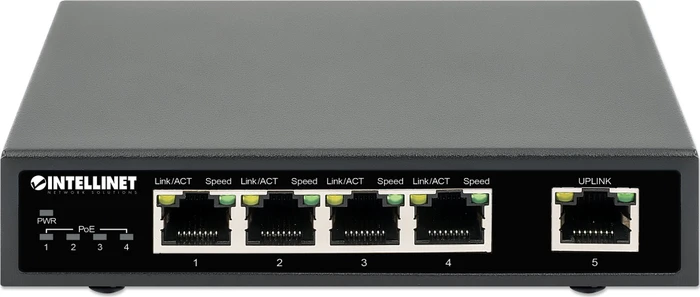 Intellinet Desktop Gigabit Switch, 5x RJ-45, 62W PoE+