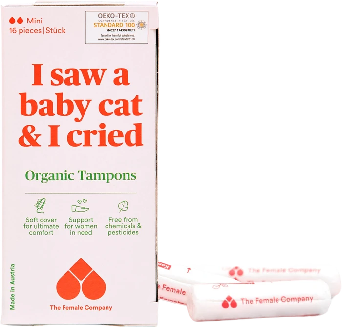 The Female Company I saw a baby cat & I cried mini Tampons, 16 Stück
