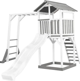 Axi Spielturm Beach Tower mit Klettergerüst weiß/grau