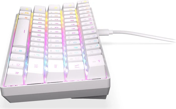 Krux Qara 60%, White, LEDs RGB, Outemu Red, USB, US
