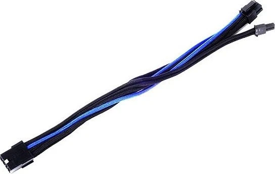 SilverStone PP07-PCIBA, 6/8-Pin PCIe Verlängerung 250mm, sleeved schwarz/blau