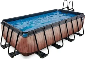 Exit Toys Wood Frame Pool mit Filterpumpe rechteckig 400x200x100cm
