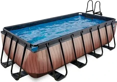 Exit Toys Wood Frame Pool mit Filterpumpe rechteckig 400x200x100cm