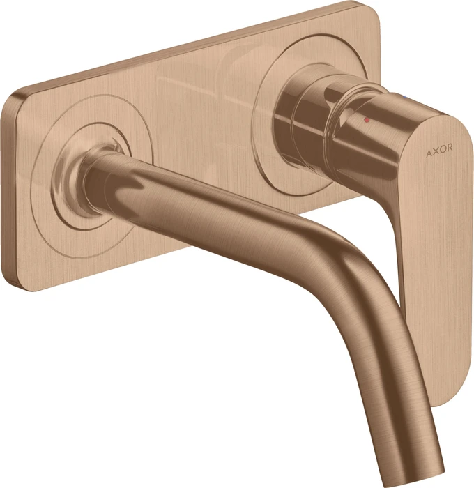 Hansgrohe Axor Citterio M Waschbeckenarmatur mit Platte 167mm brushed red gold