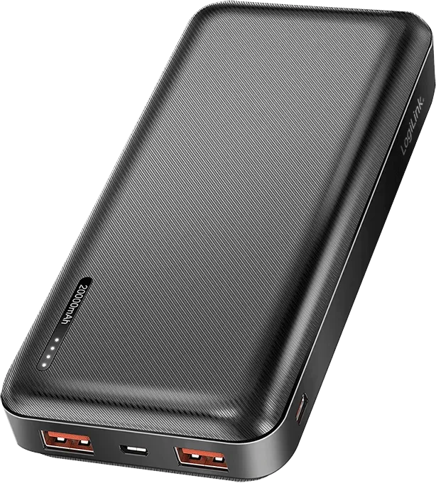 LogiLink Powerbank 20000mAh PD 20W 2x USB-A 1x USB-C schwarz