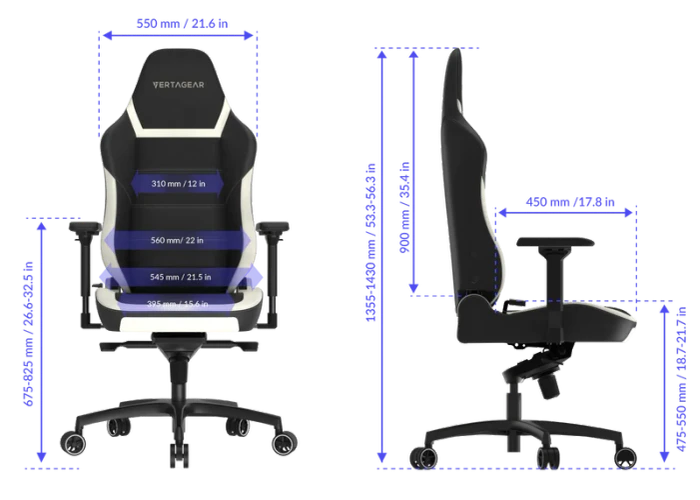 Vertagear PL6800 Carbon Black Gamingstuhl, schwarz