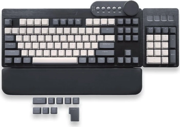 Mountain Mineral Keycap Set, Kunststoff (PBT) Double-Shot, weiß/schwarz, 113 Tasten (104+9), ANSI-US