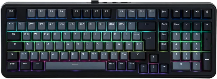 Epomaker TH99 Wireless, schwarz, LEDs RGB, hot-swap, Epomaker Sea Salt, USB/Bluetooth, DE