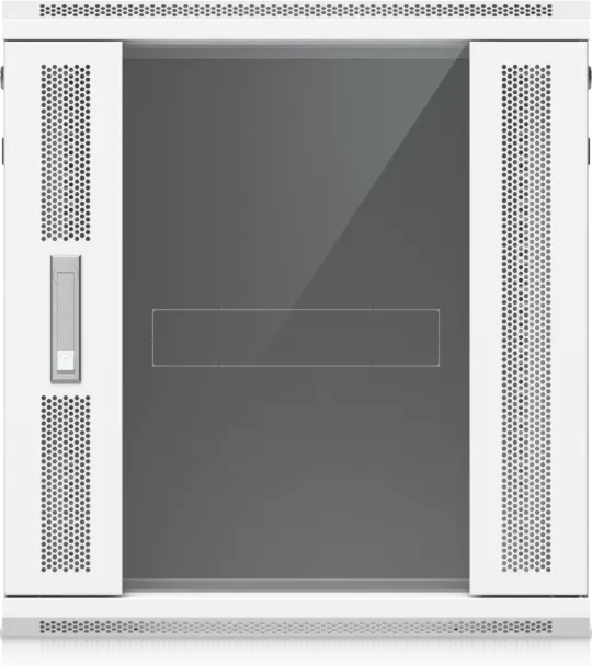 Ubiquiti 12U Rack Cabinet, 19" Wandgehäuse 12HE, Glastür, weiß, 560mm tief
