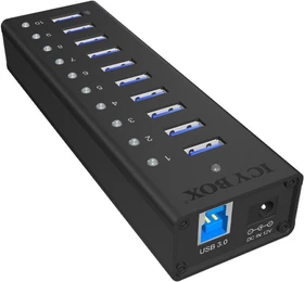 RaidSonic Icy Box IB-AC6110 USB-Hub, 10x USB-A 3.0, USB-B 3.0 [Buchse]