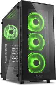 Sharkoon TG5, Lüfter LED grün, Glasfenster