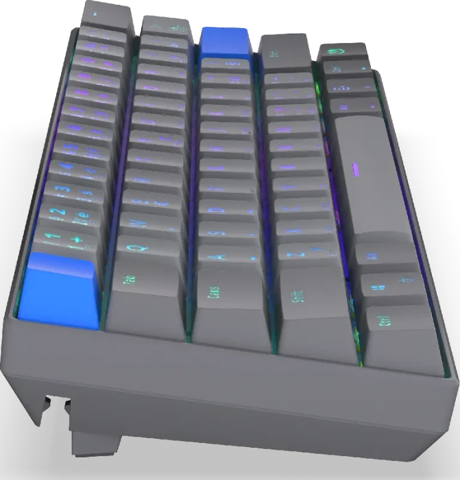 Endorfy Thock V2 Compact Wireless, PBT, grau, LEDs RGB, hot-swap, Endorfy YELLOW, USB/Bluetooth, CZ/SK